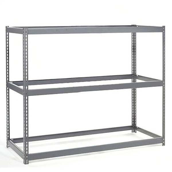 Wide Span Rack 72Wx15Dx60H, 3 Shelves No Deck 900 Lb Cap. Per Level, Gray